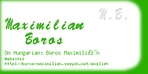 maximilian boros business card